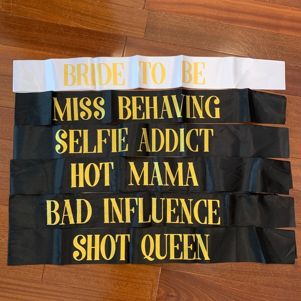 Bachelorette party sashes